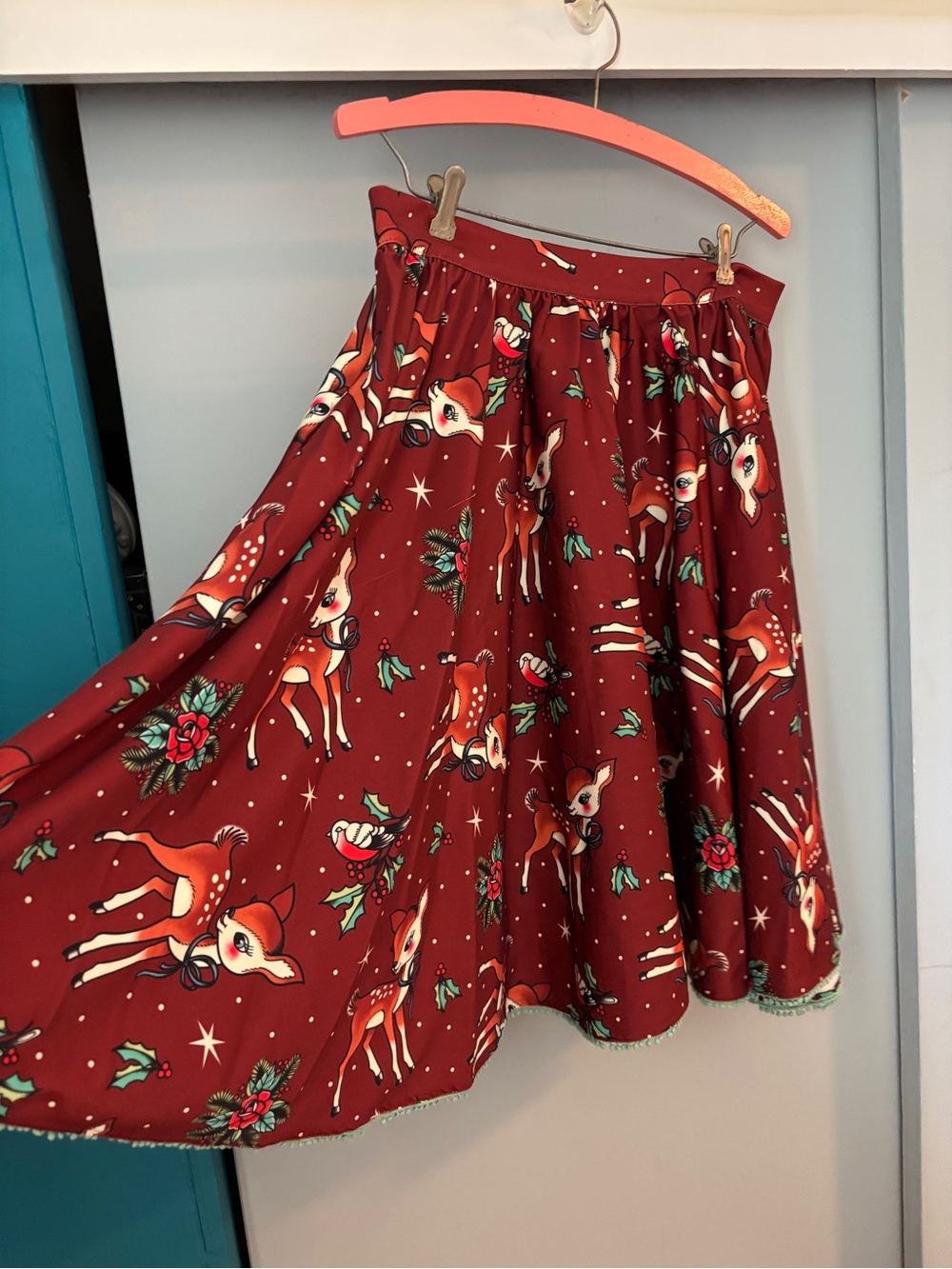 Sourpuss Deer Me Reindeer Print Sweets Skirt - Picture 2 of 10